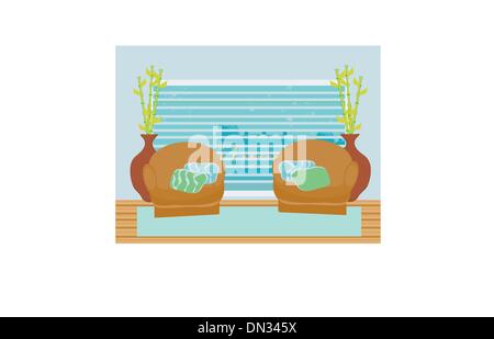 L'intérieur à la mode de salon - vector Illustration de Vecteur