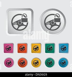 L'icône de volant de voiture. Illustration de Vecteur