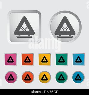 Triangle d'avertissement simple icône. Illustration de Vecteur
