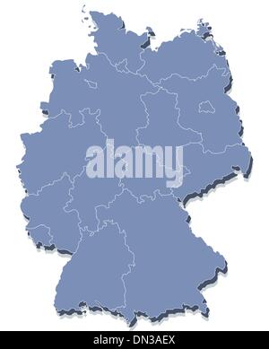 Carte vectorielle de l'Allemagne Illustration de Vecteur