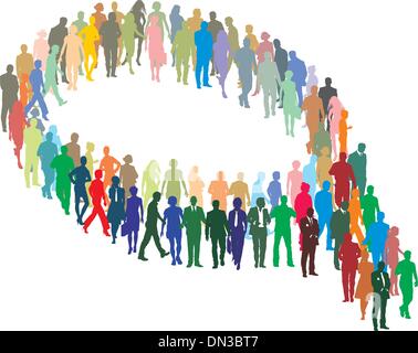 Un grand groupe de personnes sous la forme de bulle Illustration de Vecteur