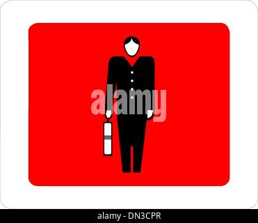 Policier est en service sur la route Illustration de Vecteur