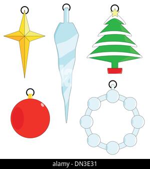 Ornements de Noël Illustration de Vecteur