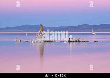 En Mono Lake Tufa towers au crépuscule, en Californie, USA. L'automne (octobre) 2013. Banque D'Images