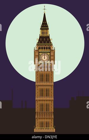 Big Ben à minuit Illustration de Vecteur