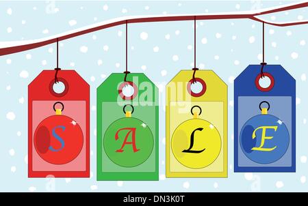 Vente de Noël Tags Illustration de Vecteur