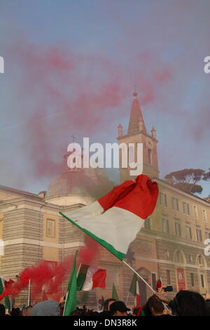 Rome, Italie 18 décembre 2013, le mouvement 'fourche' manifestants dans la Piazza del Popolo, Rome, Ital Crédit : Gari Wyn Williams/Alamy Live News Banque D'Images