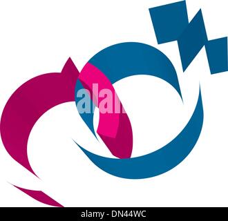 Les hommes et les femmes 3d signe Illustration de Vecteur