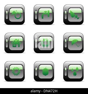 Les icônes de l'environnement Illustration de Vecteur