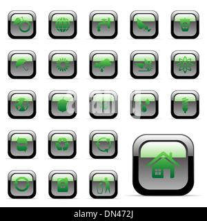 Les icônes de l'environnement Illustration de Vecteur