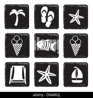 icônes de vacances Illustration de Vecteur