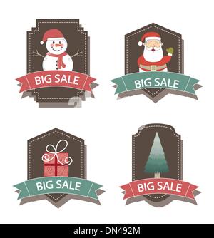Les étiquettes de Noël Illustration de Vecteur