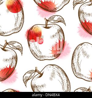 Avec motif transparent red apple Illustration de Vecteur