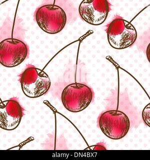 Modèle sans couture avec Cherry Illustration de Vecteur