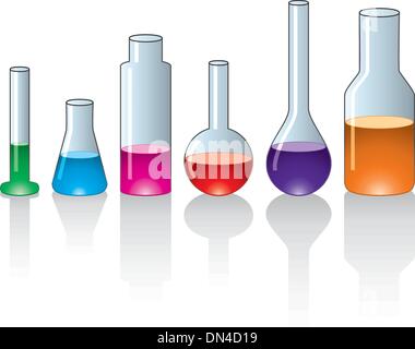 Vector set de verrerie de laboratoire Illustration de Vecteur