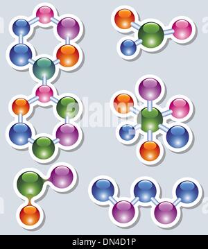 Vector abstract molecule icon set Illustration de Vecteur