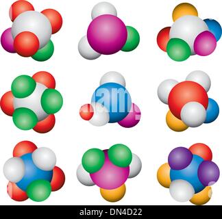 Vector abstract molecule icon set Illustration de Vecteur