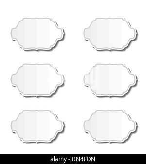 Belle collection d'étiquettes avec des arcs cadeau bleu Illustration de Vecteur