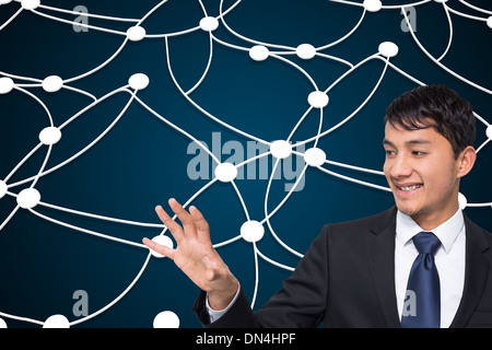 Portrait of businessman touching Banque D'Images