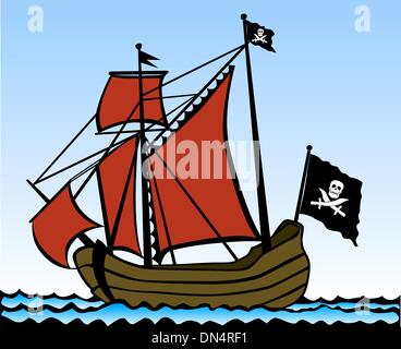 Bateau pirate Illustration de Vecteur