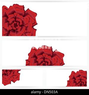 Ensemble de roses rouge isolé sur fond blanc Illustration de Vecteur
