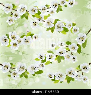 Nature fond avec des branches d'arbres en fleurs. Illustra vecteur Illustration de Vecteur