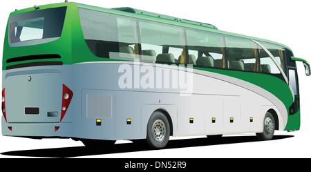 Bus de tourisme vert. Coach. Vector illustration Illustration de Vecteur