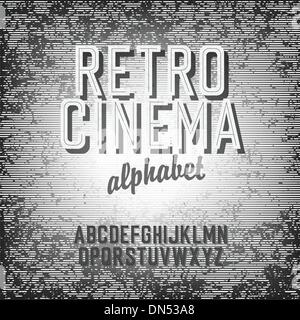 Style ancien cinéma alphabet. Avec background, vecteur, EP Illustration de Vecteur