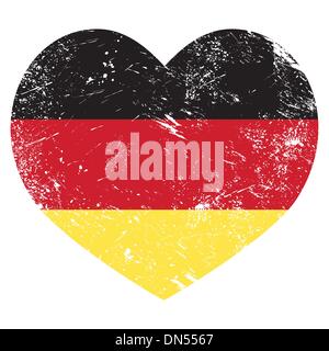 Allemagne drapeau rétro en forme de coeur Illustration de Vecteur