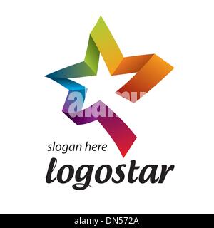 Logo star de rubans de couleur Illustration de Vecteur