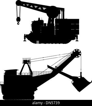 Minning et construction Machines Illustration de Vecteur