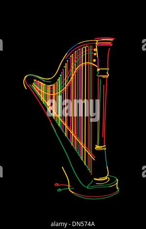 Croquis de la harpe Illustration de Vecteur