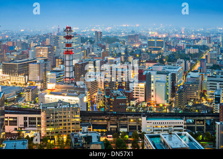 Sendai, Japon cityscape at Twilight Banque D'Images