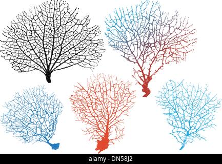 D'éventails de mer, coraux vector set Illustration de Vecteur