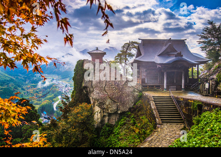 Yamadera Temple Montagne à Yamagata, Japon. Banque D'Images