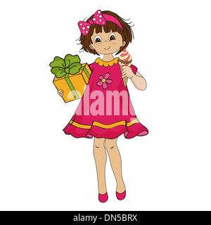 Funny Girl avec icecream Illustration de Vecteur