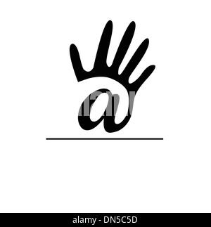 E - alphabet écrites à la main sur l'isolé sur fond blanc Illustration de Vecteur