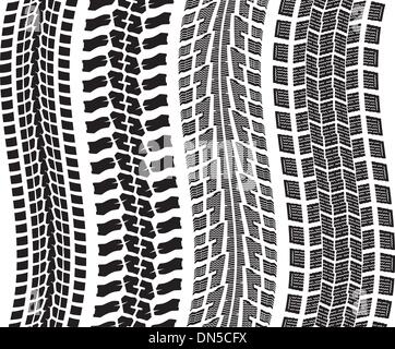 Vector set de plus d'empreintes de pneus Illustration de Vecteur
