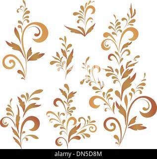 Résumé des motifs floraux, des silhouettes Illustration de Vecteur