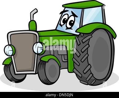 Caractère du tracteur cartoon illustration Illustration de Vecteur