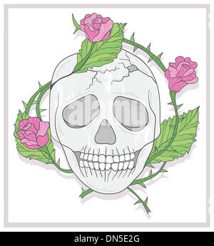 Skull and roses vector illustration Illustration de Vecteur