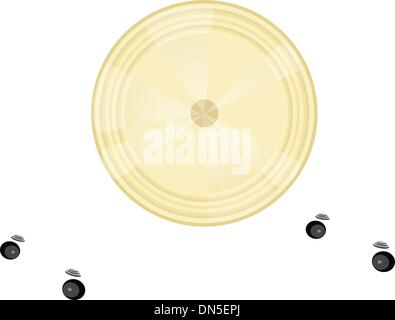 Une comédie musicale Gong isolé sur fond blanc Illustration de Vecteur