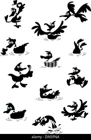 Silhouet canard vector set Illustration de Vecteur