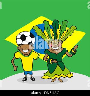 Bienvenue au Brésil les gens Illustration de Vecteur