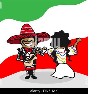 Bienvenue au Mexique les gens Illustration de Vecteur