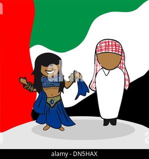 Bienvenue à Arabes Unis les gens Illustration de Vecteur