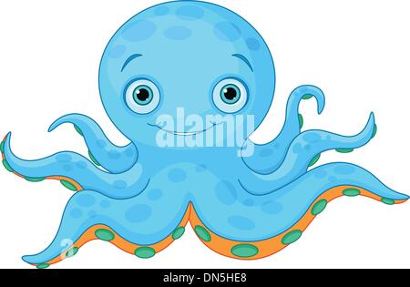 Octopus mignon Illustration de Vecteur