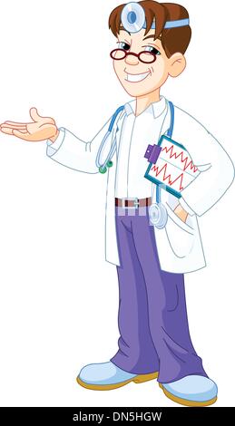 Médecin avec presse-papiers Illustration de Vecteur