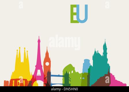 Monument de l'Europe silhouette Skyline Illustration de Vecteur