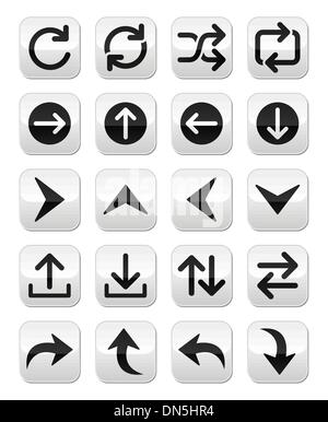 Bouton flèche vector isolated on white Illustration de Vecteur